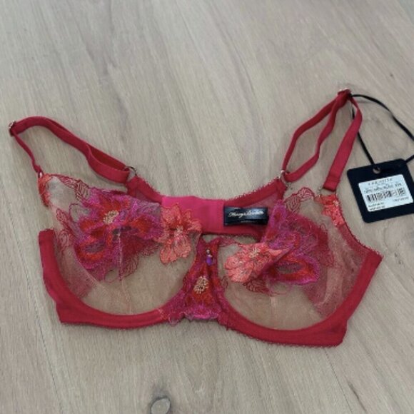 Honey Birdette Christine Red Bra Size 34DD - Picture 3 of 6